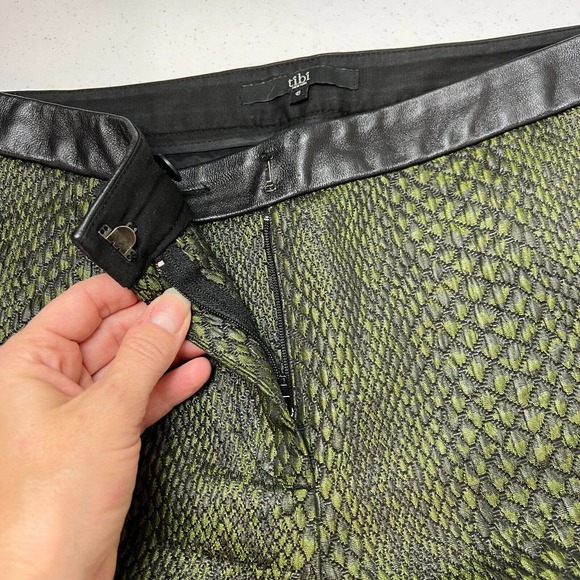 Tibi New‎ York Womens Snake Print Skinny Ankle Pants 6 Mid-Rise Green - Picture 6 of 14